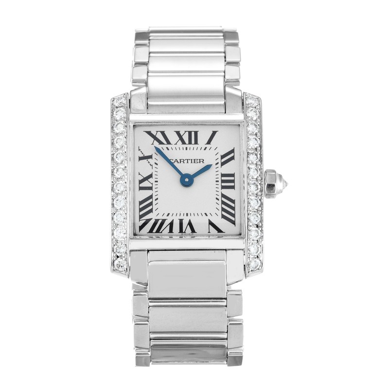 Best AAA Silver Roman Numeral Dial Replica Cartier Tank Francaise WE1002S3-25 MM