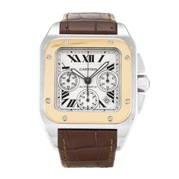 Best AAA Silver Roman Numeral Dial Replica Cartier Santos 100 W20091X7-42 MM