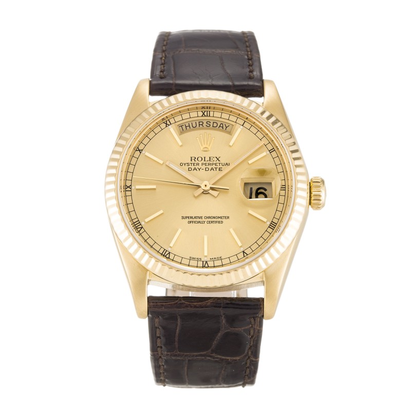 Best AAA Champagne Baton Dial  Replica Rolex Day-Date 18038-36 MM