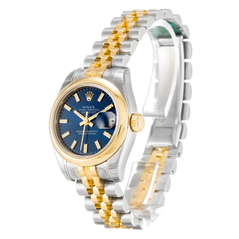 Best AAA Blue Baton Dial Replica Rolex Datejust Lady 179163-26 MM