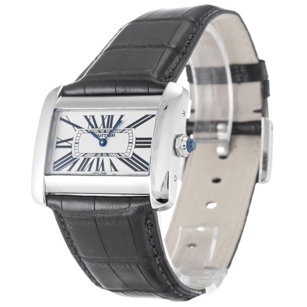 Best AAA Silver Roman Numeral Dial Replica Cartier Tank Divan W6300655-38 MM