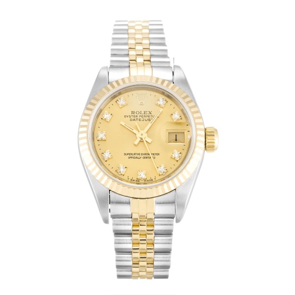 Best AAA Champagne Diamond Dial Replica Rolex Datejust Lady 69173-26 MM