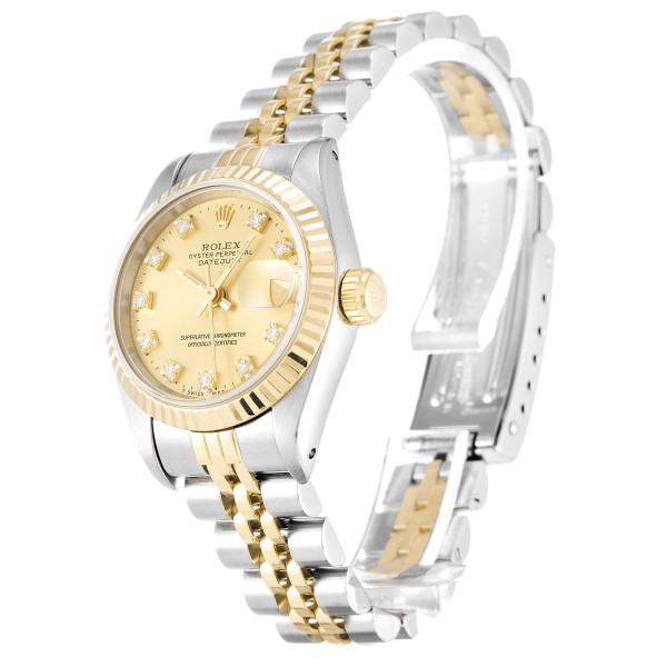 Best AAA Champagne Diamond Dial Replica Rolex Datejust Lady 69173-26 MM