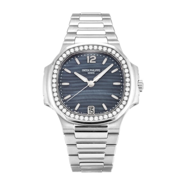 Best AAA Mother of Pearl - Blue Baton Dial Replica Patek Philippe Nautilus 7018/1A-33.6 MM