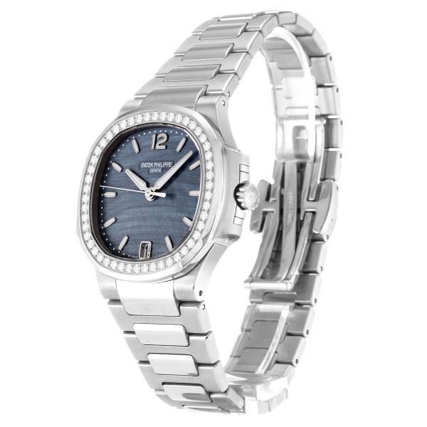 Best AAA Mother of Pearl - Blue Baton Dial Replica Patek Philippe Nautilus 7018/1A-33.6 MM