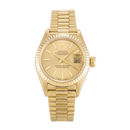 Best AAA Champagne Baton Dial Replica Rolex Datejust Lady 69178-26 MM