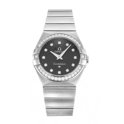 Best AAA Black Diamond Dial Replica Omega Constellation Small 123.15.27.60.51.001-27 MM