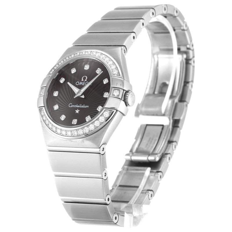 Best AAA Black Diamond Dial Replica Omega Constellation Small 123.15.27.60.51.001-27 MM