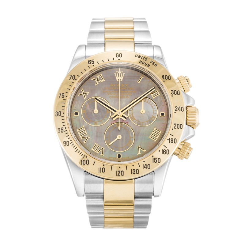 Best AAA Mother of Pearl - Black Roman Numeral Dial Replica Rolex Daytona 116523-40 MM