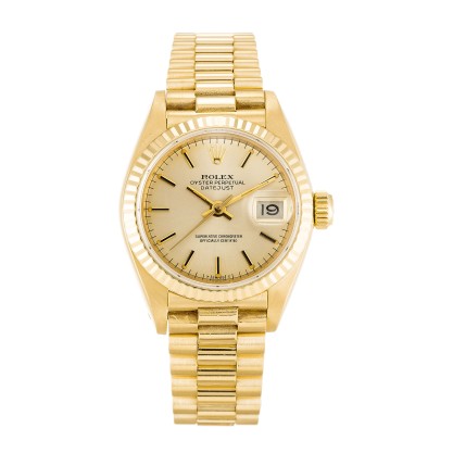 Best AAA Champagne Baton Dial Replica Rolex Datejust Lady 69178-26 MM