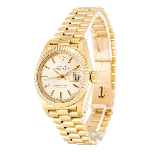 Best AAA Champagne Baton Dial Replica Rolex Datejust Lady 69178-26 MM