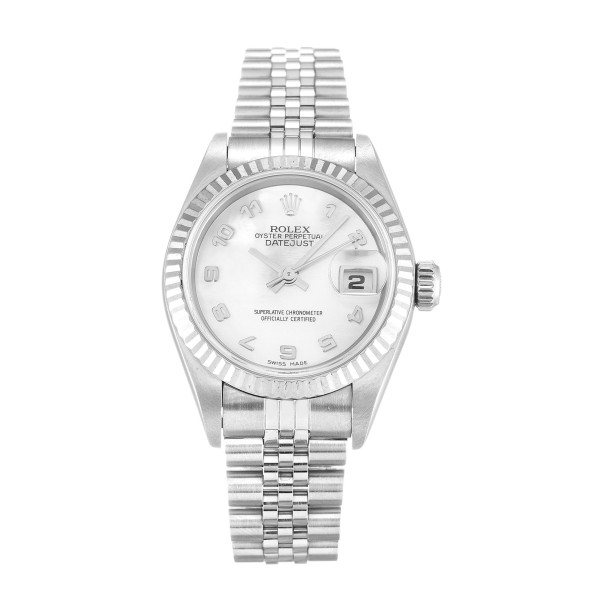 Best AAA Mother of Pearl - White Arabic Dial Replica Rolex Datejust Lady 79174-26 MM