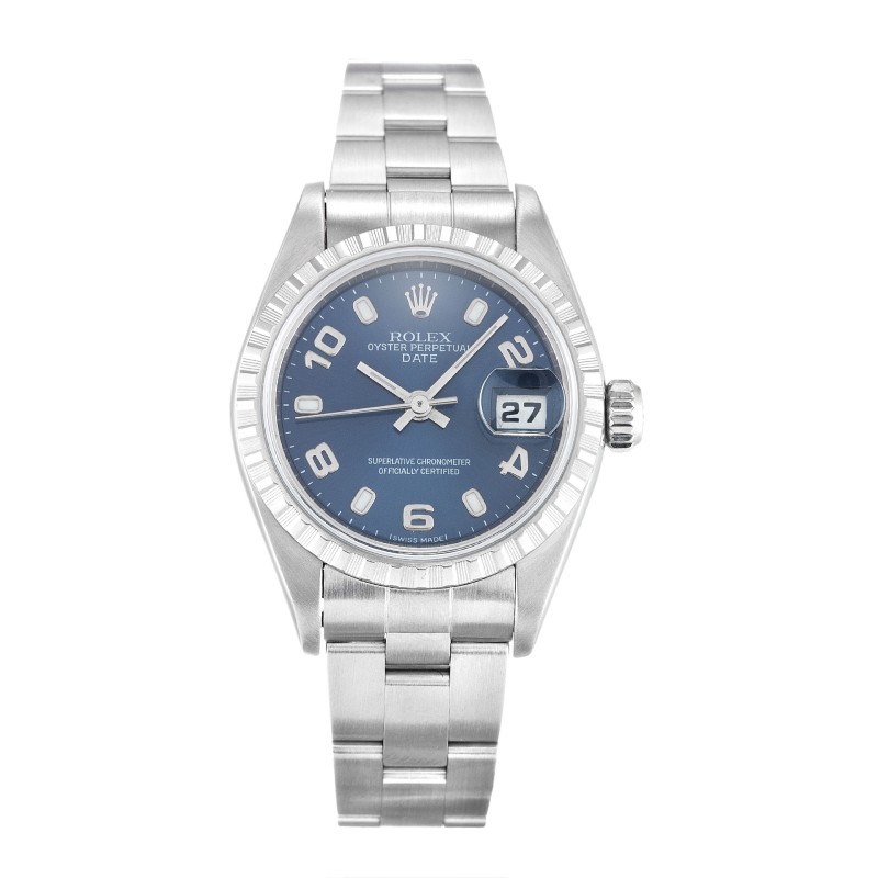 Best AAA Blue Quarter Arabic Dial Replica Rolex Lady Oyster Perpetual 79240-26 MM