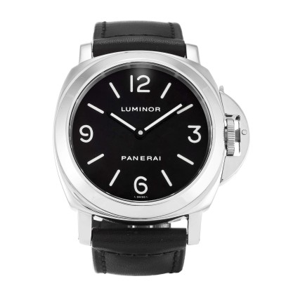 Best AAA Black Quarter Arabic Dial 44 MM Replica Panerai  Luminor Base PAM00002-44 MM