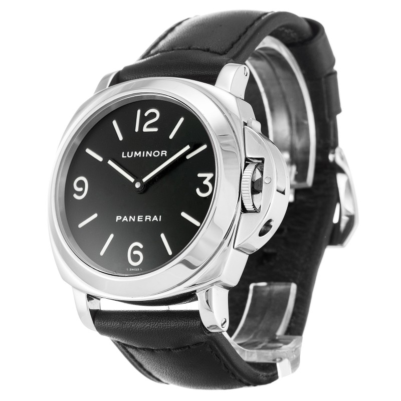 Best AAA Black Quarter Arabic Dial 44 MM Replica Panerai  Luminor Base PAM00002-44 MM