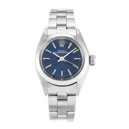 Best AAA Blue Baton Dial Replica Rolex Lady Oyster Perpetual 6718-26 MM