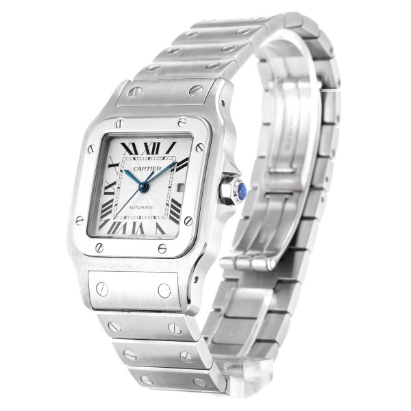 Best AAA Silver Roman Numeral Dial Replica Cartier Santos W20055D6-29 MM