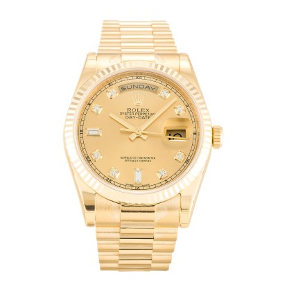 Best AAA Champagne Diamond Dial Replica Rolex Day-Date 118238-36 MM