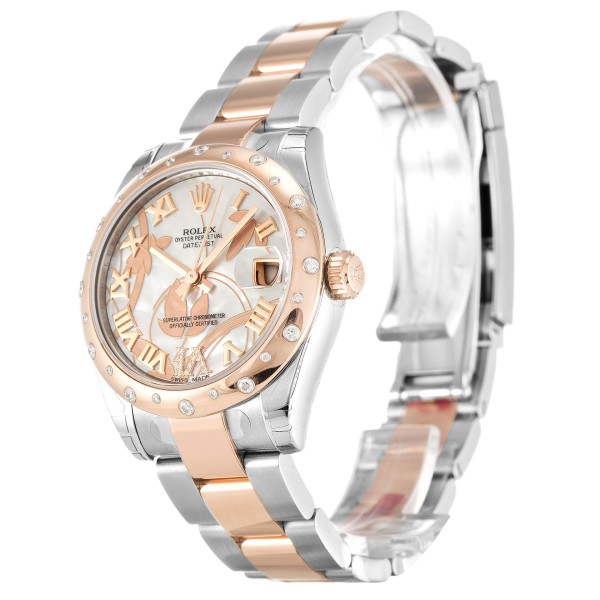 UK Best Mother of Pearl - White Floral Roman Numeral Diamond Dial Replica Rolex Datejust Lady 178341-31 MM