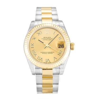 Best AAA Champagne Roman Numeral Dial Replica Rolex Datejust Lady 178273-31 MM