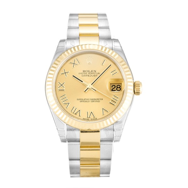 Best AAA Champagne Roman Numeral Dial Replica Rolex Datejust Lady 178273-31 MM