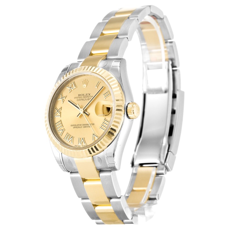 Best AAA Champagne Roman Numeral Dial Replica Rolex Datejust Lady 178273-31 MM