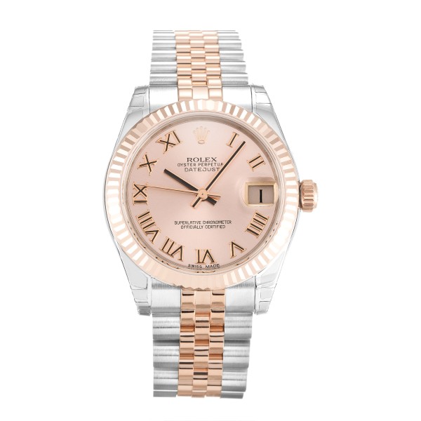 Best AAA Pink Roman Numeral Dial Replica Rolex Mid-Size Datejust 178271-31 MM