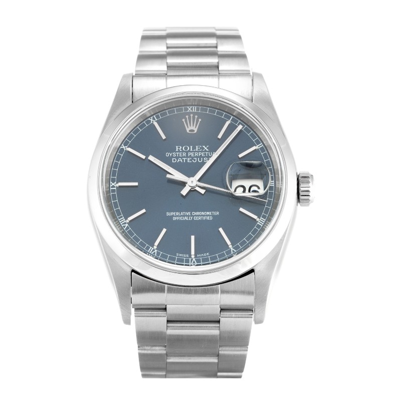 Best AAA Blue Baton Dial Replica Rolex Datejust 16200-36 MM