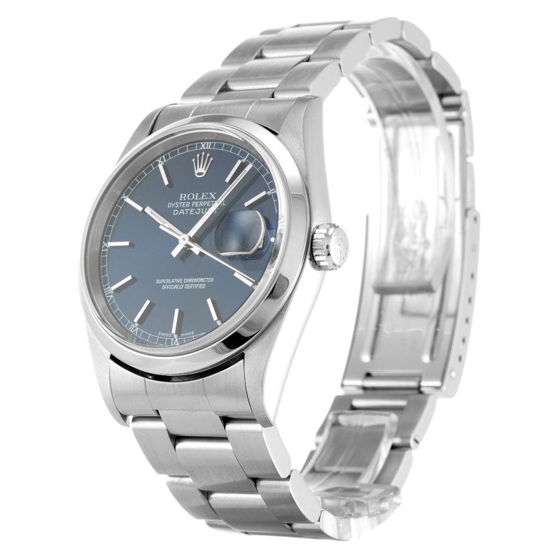 Best AAA Blue Baton Dial Replica Rolex Datejust 16200-36 MM