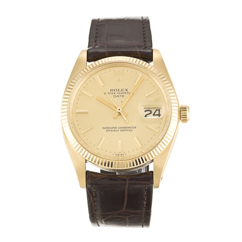 Best AAA Champagne Baton Dial Replica Rolex Oyster Perpetual Date 1503-33 MM