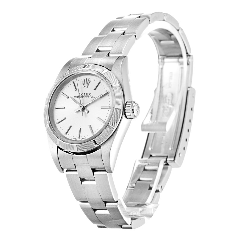 Best AAA Silver Baton Dial Replica Rolex Lady Oyster Perpetual 67230-26 MM