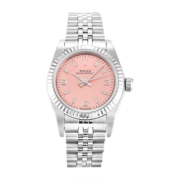 AA A UK Salmon Quarter Arabic Dial 26 MM Women Replica Rolex Lady Oyster Perpetual 76094-26 MM