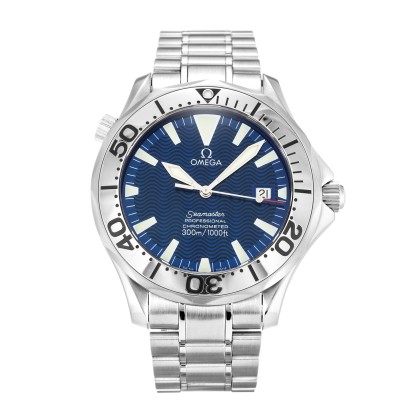 Best AAA Blue Baton Dial Replica Omega Seamaster 300m 2255.80.00-41 MM