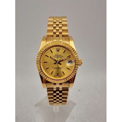 Best AAA Champagne Baton Dial Replica Rolex Mid-Size Datejust 6827-30 MM