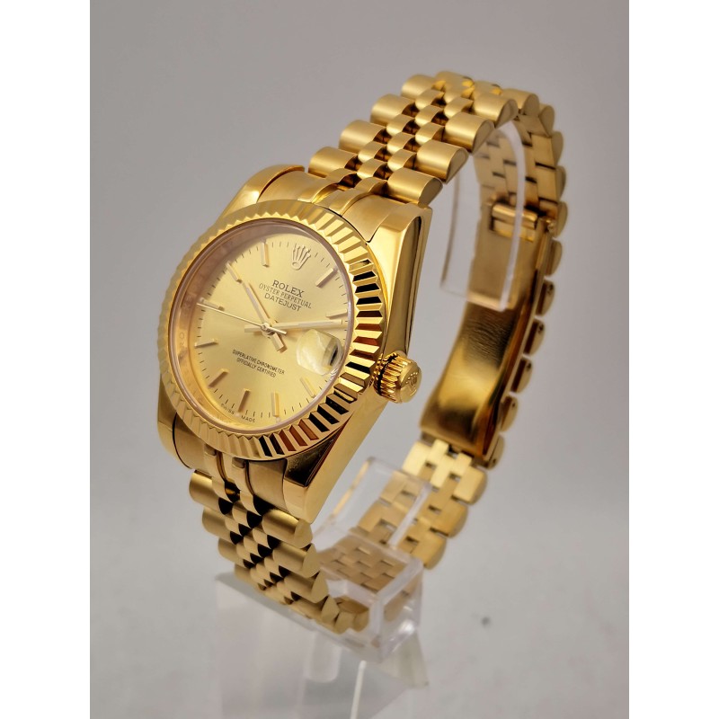 Best AAA Champagne Baton Dial Replica Rolex Mid-Size Datejust 6827-30 MM