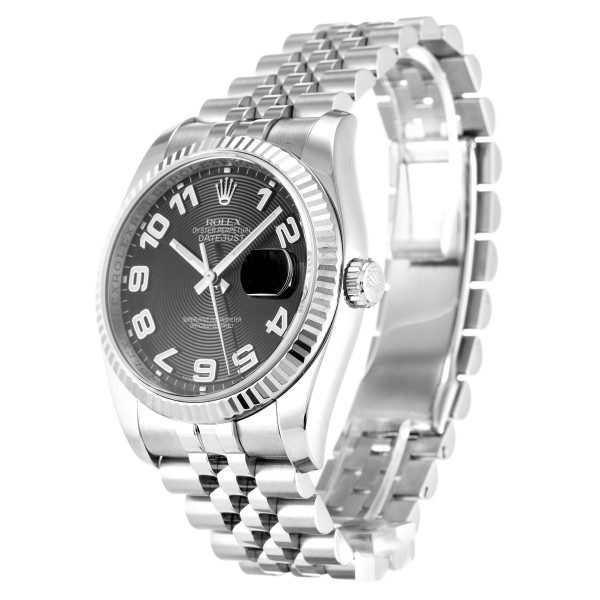 Best AAA Black Concentnc Arabic Dial Replica Rolex Datejust 116234-36 MM