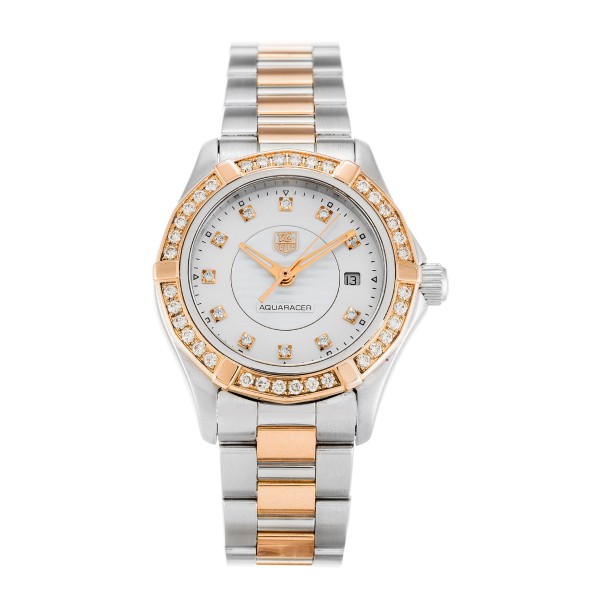 Best AAA Mother of Prearl - White Diamond Dial 27 MM Replica Tag Heuer Aquaracer WAP1452.BD0837-27 MM