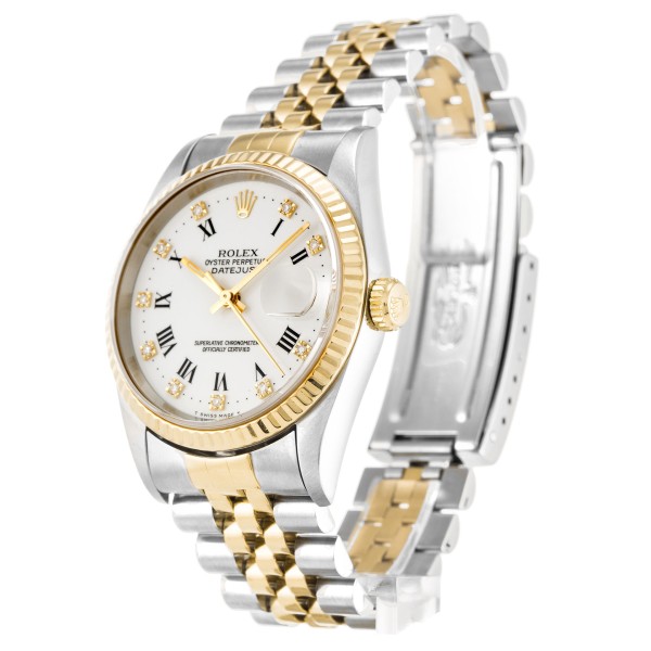 Best AAA White Roman Numeral Diamond Dial Replica Rolex Datejust 16233-36 MM