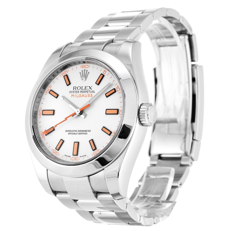 A+ UK White Baton Dial Replica Rolex Milgauss 116400-40 MM