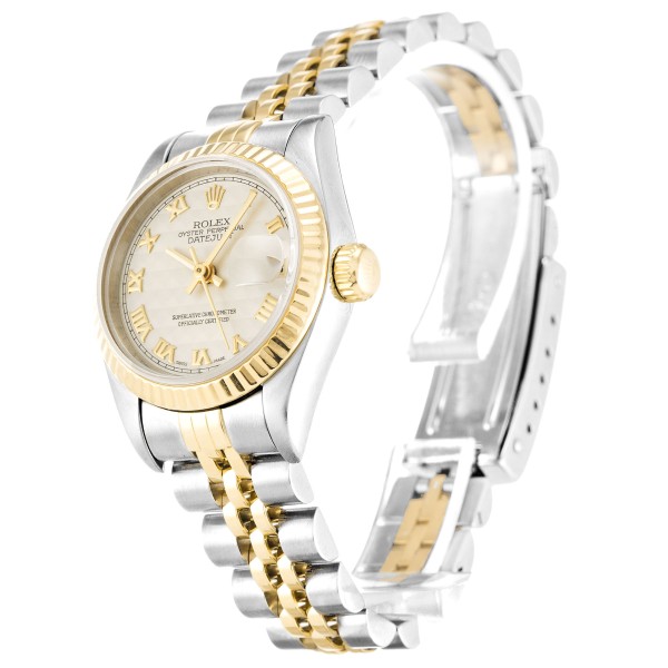 Best AAA Ivory Pyramid Roman Numeral Dial Replica Rolex Datejust Lady 69173-26 MM