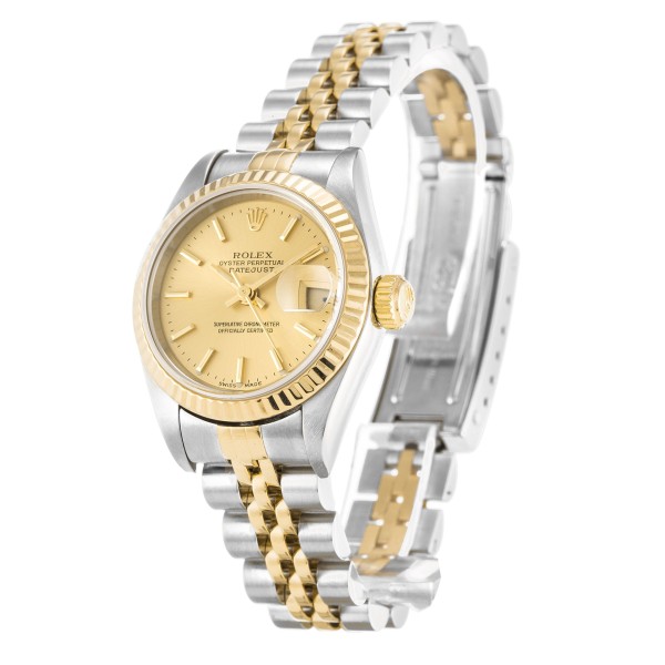 Best AAA Champagne Baton Dial Replica Rolex Datejust Lady 79173-26 MM