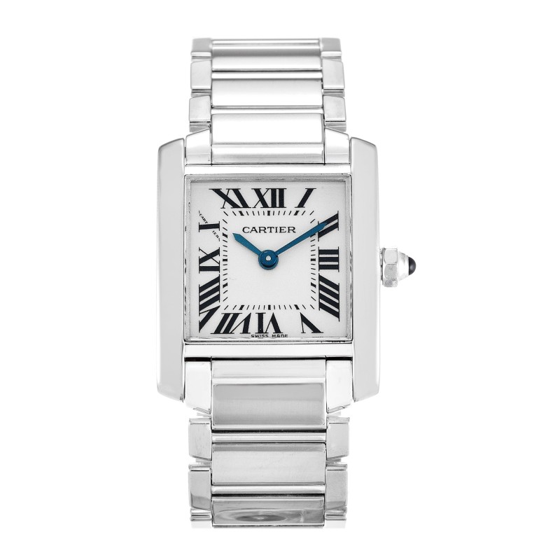 UK Best Silver Roman Numeral Dial Replica Cartier Tank Francaise W50012S3-25 MM