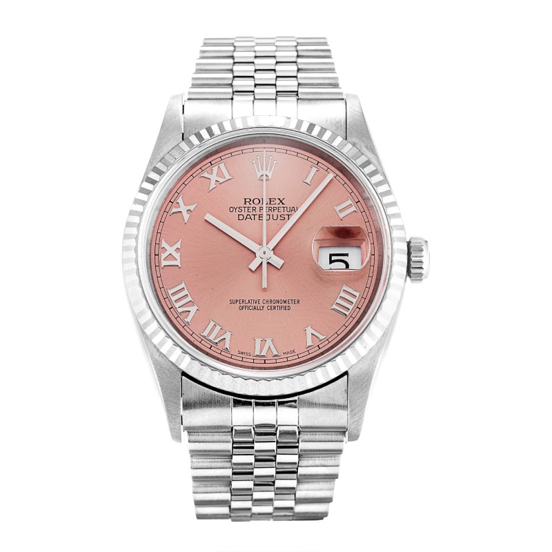 Best AAA Pink Roman Numeral Dial Replica Rolex Datejust 16234-36 MM