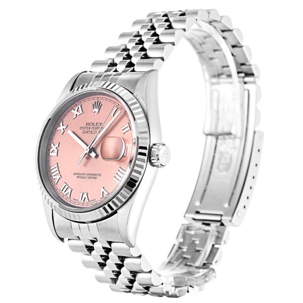 Best AAA Pink Roman Numeral Dial Replica Rolex Datejust 16234-36 MM