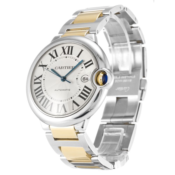 Best AAA Silver Roman Numeral Dial Replica Cartier Ballon Bleu W69009Z3-42 MM