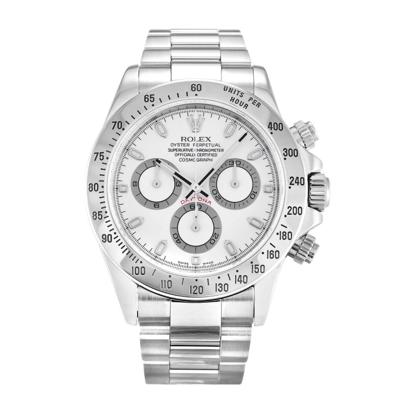 Best AAA White Baton Dial 40 MM Replica Rolex Daytona 116520-40 MM