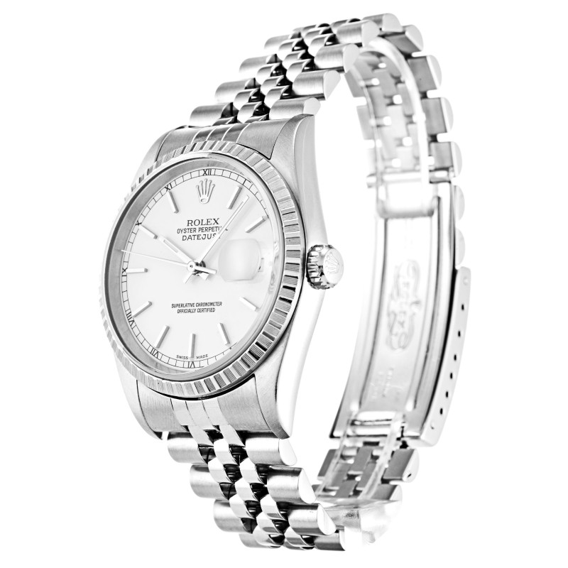 Best AAA White Baton Dial Women 36 MM Replica Rolex Datejust 16220-36 MM