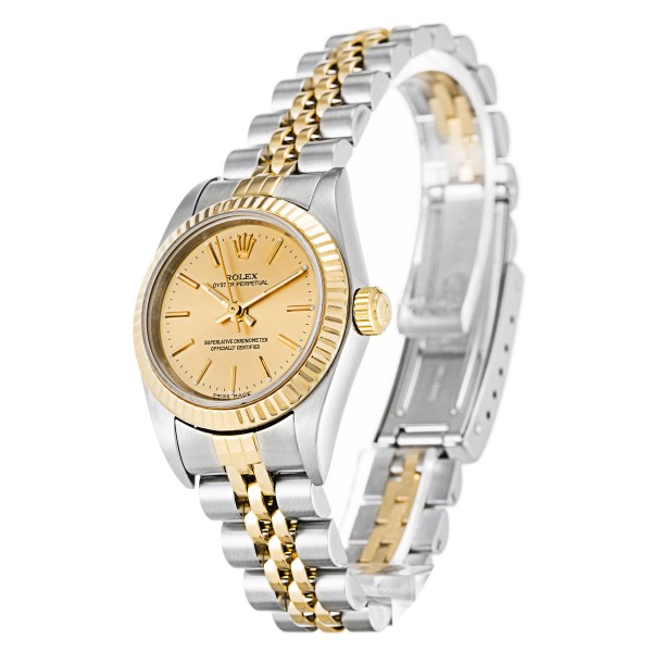 Best AAA Champagne Baton Dial Replica Rolex Lady Oyster Perpetual 76193-24 MM