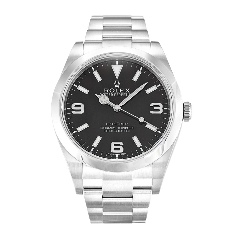 Best AAA Black Quarter Arabic Dial Replica Rolex Explorer 214270-39 MM