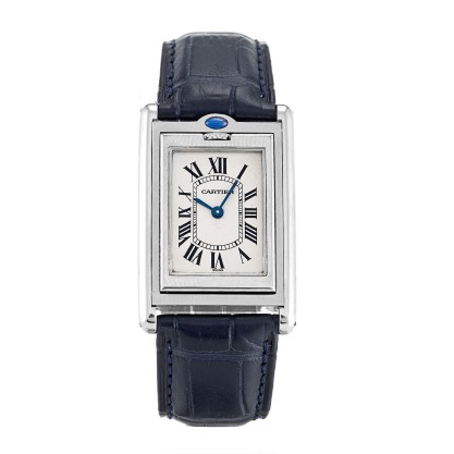 Best AAA Silver Roman Numeral Dial Replica Cartier Tank Basculante W1011258-23 MM